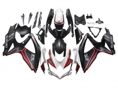 2008-2010 White Red Matte Black Suzuki GSXR 600 / GSXR 750 Motorcycle Fairings Australia