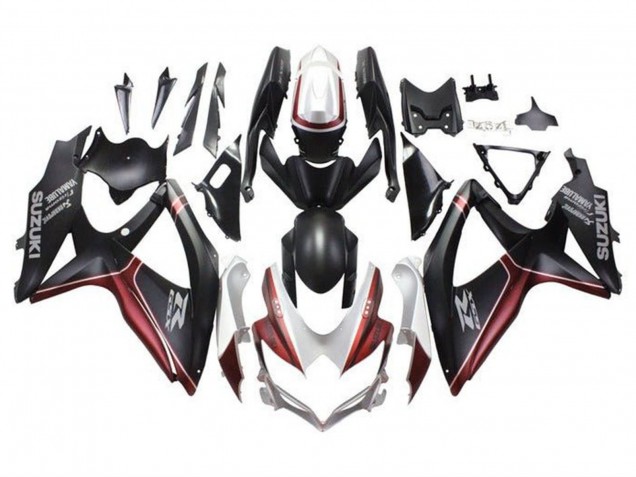 2008-2010 White Red Matte Black Suzuki GSXR 600 / GSXR 750 Motorcycle Fairings Australia