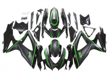 2008-2010 Matte Black Green Stripe Suzuki GSXR 600 / GSXR 750 Motorcycle Fairings Australia
