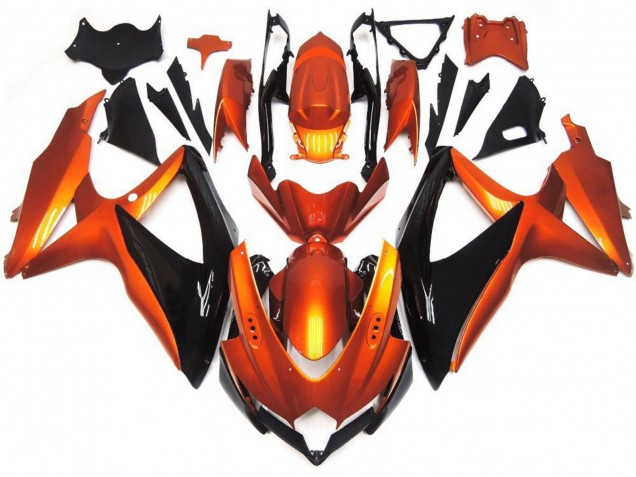 2008-2010 Orange Black Suzuki GSXR 600 / GSXR 750 Motorcycle Fairings Australia