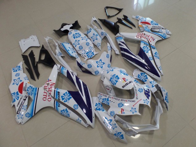 2008-2010 White Blue Flower Red Nastro Azzurro Suzuki GSXR 600 / GSXR 750 Motorcycle Fairings Australia
