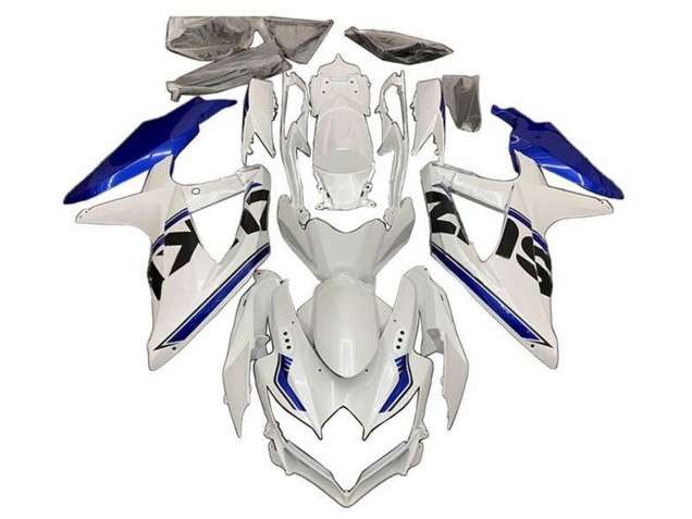 2008-2010 White Blue Black Stripe Suzuki GSXR 600 / GSXR 750 Motorcycle Fairings Australia