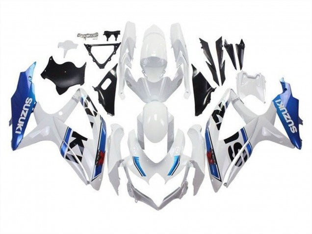 2008-2010 White Blue Stripe Suzuki GSXR 600 / GSXR 750 Motorcycle Fairings Australia