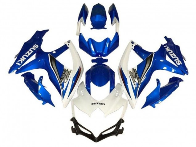 2008-2010 White Blue Silver Suzuki GSXR 600 / GSXR 750 Motorcycle Fairings Australia