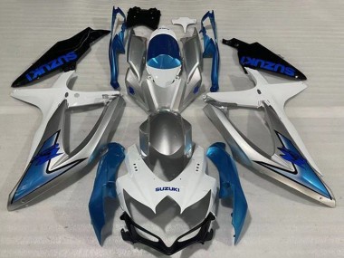 2008-2010 White Silver Light Blue Black Suzuki GSXR 600 / GSXR 750 Motorcycle Fairings Australia
