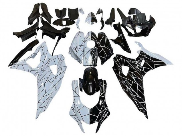 2021-2024 White Black Split Stripe Yamaha YZF R7 Motorcycle Fairings Australia