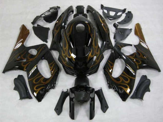 1996-2007 Black Dark Gold Flame Yamaha YZF600R Thundercat Motorcycle Fairings Australia