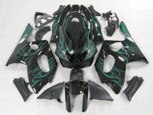 1996-2007 Black Green Flame Yamaha YZF600R Thundercat Motorcycle Fairings Australia