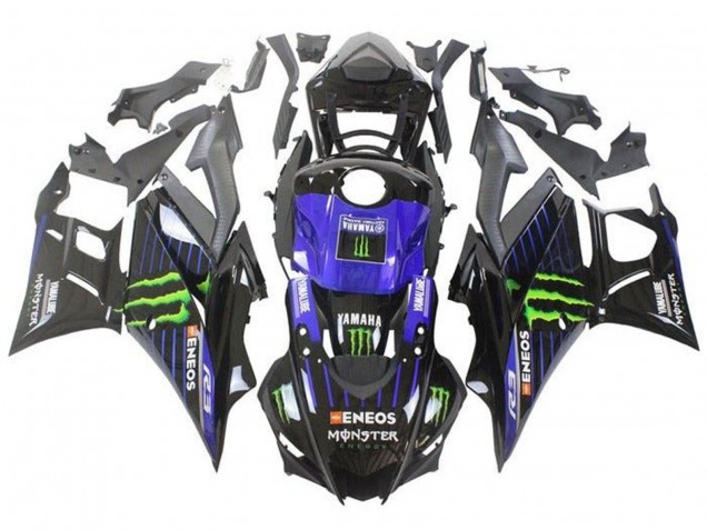 2019-2021 Blue Glossy Black Green ENEOS Monster Yamaha YZF R3/R25 Motorcycle Fairings Australia
