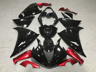 2009-2011 Glossy Black Red Yamaha YZF 1000 R1 Motorcycle Fairings Australia