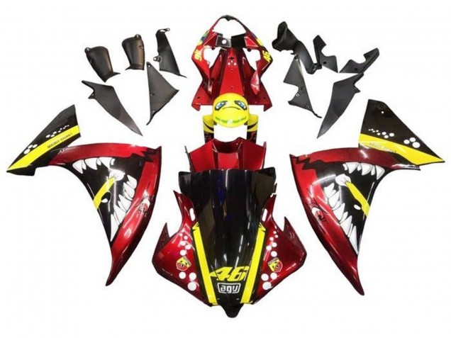 2009-2011 Red Yellow Black Shark Yamaha YZF 1000 R1 Motorcycle Fairings Australia