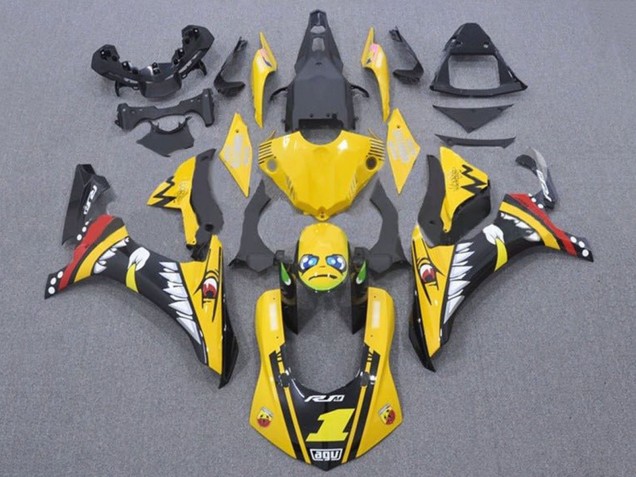 2015-2019 Yellow Red Shark Yamaha YZF 1000 R1 Motorcycle Fairings Australia