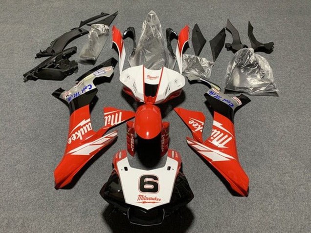 2015-2019 White Red Black Milwaukee Yamaha YZF 1000 R1 Motorcycle Fairings Australia