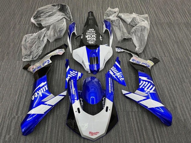 2015-2019 White Blue Black Milwaukee Yamaha YZF 1000 R1 Motorcycle Fairings Australia