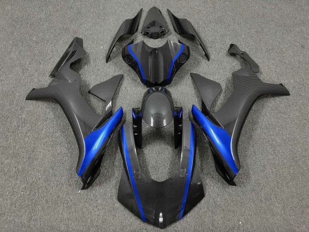 2015-2019 Faux Carbon Fiber Blue Yamaha YZF 1000 R1 Motorcycle Fairings Australia