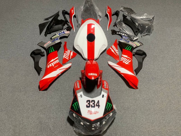 2015-2019 White Red Black Green Monster Milwaukee 334 Yamaha YZF 1000 R1 Motorcycle Fairings Australia