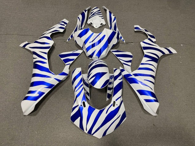 2015-2019 White Blue Zebra Yamaha YZF 1000 R1 Motorcycle Fairings Australia
