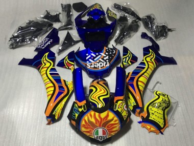 2015-2019 Blue Yellow Orange Tribal Sun Yamaha YZF 1000 R1 Motorcycle Fairings Australia