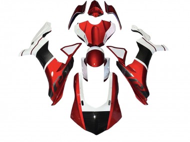 2020-2025 White Red Faux Carbon Fiber Yamaha YZF 1000 R1 Motorcycle Fairings Australia