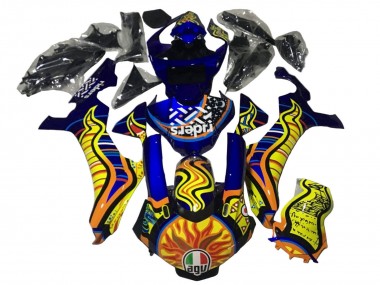 2020-2025 Blue Yellow Orange Tribal Sun Yamaha YZF 1000 R1 Motorcycle Fairings Australia