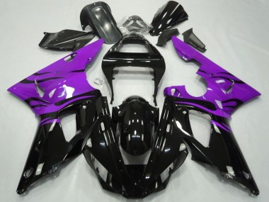 2000-2001 Purple Glossy Black Flame Yamaha YZF 1000 R1 Motorcycle Fairings Australia