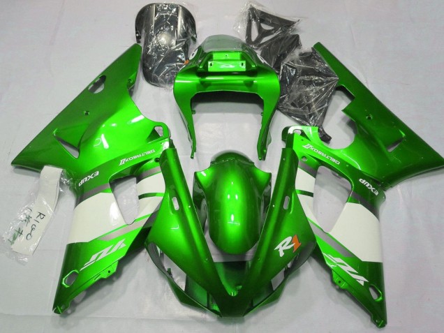 2000-2001 Green White Silver Yamaha YZF 1000 R1 Motorcycle Fairings Australia