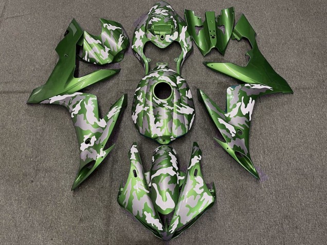 2004-2006 Green White Grey Camouflage Yamaha YZF 1000 R1 Motorcycle Fairings Australia