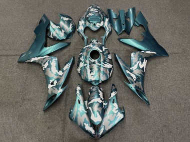 2004-2006 Teal Green White Grey Camouflage Yamaha YZF 1000 R1 Motorcycle Fairings Australia