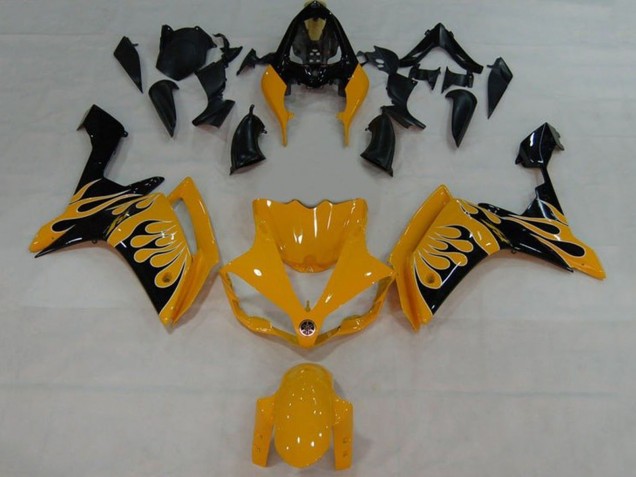 2007-2008 Yellow Black Flame Yamaha YZF 1000 R1 Motorcycle Fairings Australia