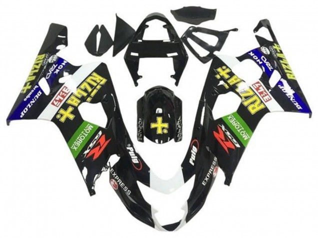 2004-2005 Glossy Black Blue Green Yellow Rizla Suzuki GSXR 600 / GSXR 750 Motorcycle Fairings Australia