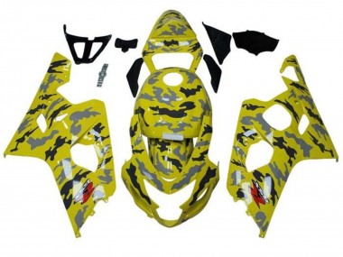 2004-2005 Yellow Black Grey Camouflage Suzuki GSXR 600 / GSXR 750 Motorcycle Fairings Australia