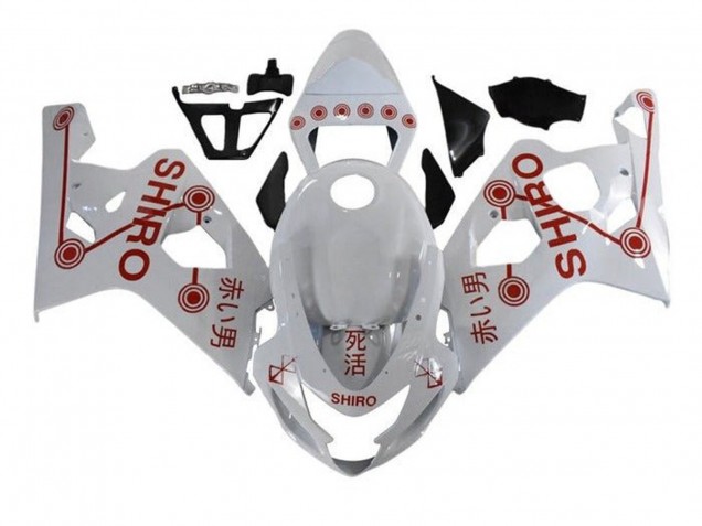 2004-2005 White Red Shiro Suzuki GSXR 600 / GSXR 750 Motorcycle Fairings Australia