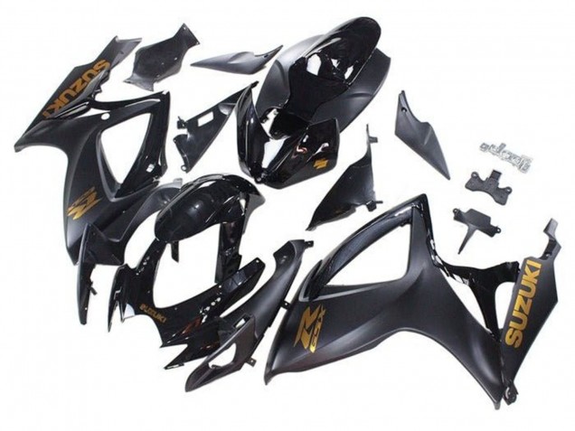 2006-2007 Matte Black Glossy Black Gold Suzuki GSXR 600 / GSXR 750 Motorcycle Fairings Australia