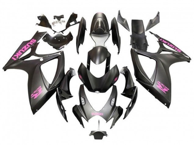 2006-2007 Matte Black Pink Suzuki GSXR 600 / GSXR 750 Motorcycle Fairings Australia