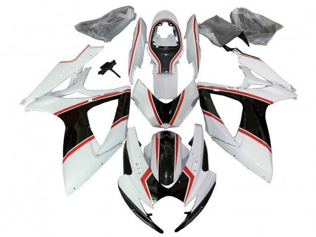 2006-2007 White Orange Black Pinstripe Suzuki GSXR 600 / GSXR 750 Motorcycle Fairings Australia