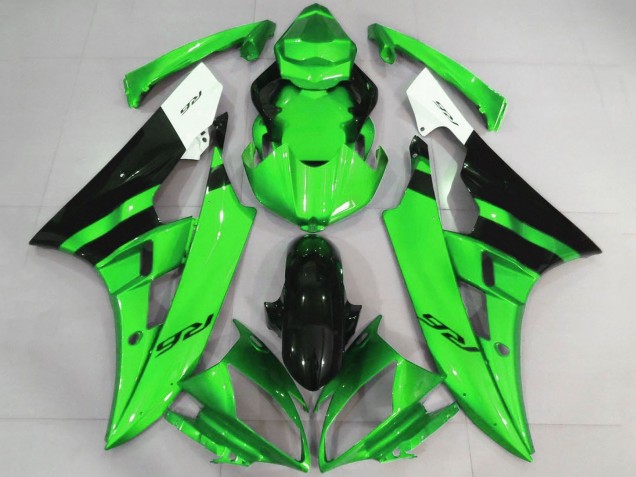 2006-2007 White Green Glossy Black Yamaha YZF R6 Motorcycle Fairings Australia