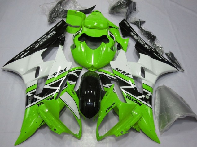 2006-2007 Green White Glossy Black Yamaha YZF R6 Motorcycle Fairings Australia