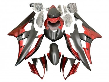 2006-2007 Red Matte Black Yamaha YZF R6 Motorcycle Fairings Australia