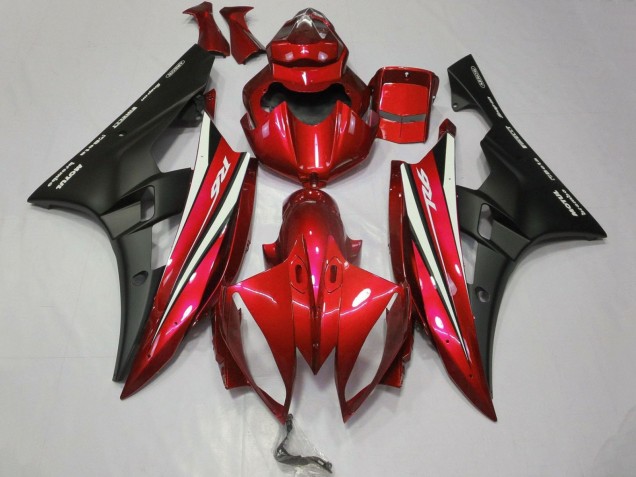 2006-2007 Red White Matte Black Motul Yamaha YZF R6 Motorcycle Fairings Australia
