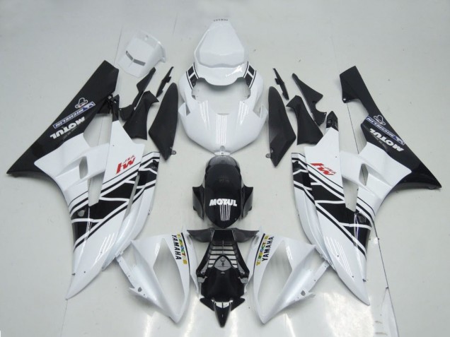 2006-2007 White Glossy Black Motul Michelin Yamaha YZF R6 Motorcycle Fairings Australia