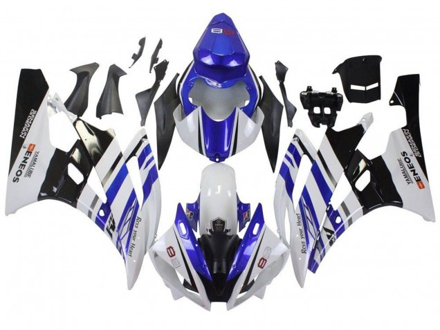 2006-2007 White Blue Black ENEOS Yamalube Yamaha YZF R6 Motorcycle Fairings Australia