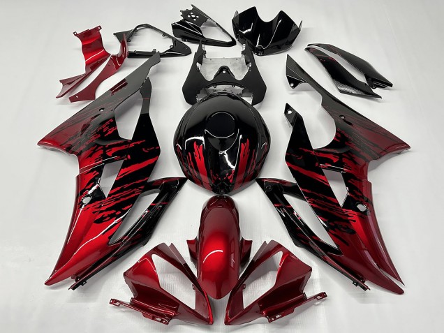2008-2016 Red Glossy Black Fade Yamaha YZF R6 Motorcycle Fairings Australia