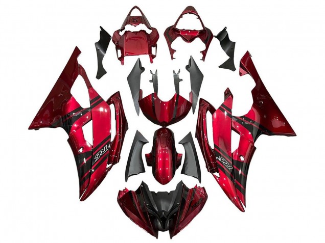2008-2016 Red Black Stripe Yamaha YZF R6 Motorcycle Fairings Australia