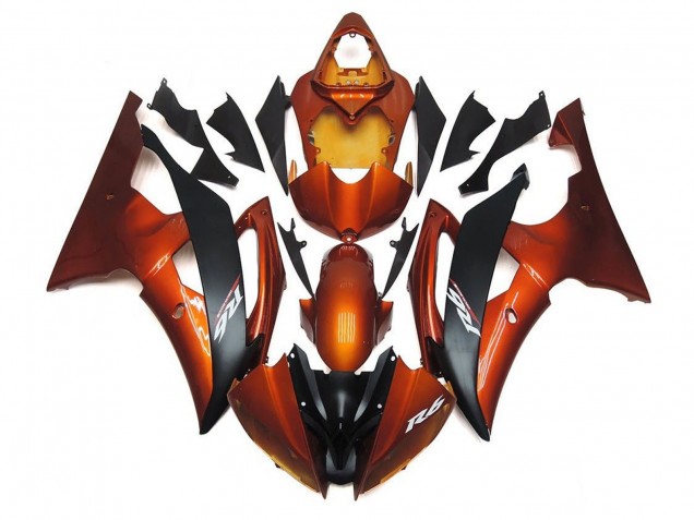 2008-2016 Orange Matte Black Yamaha YZF R6 Motorcycle Fairings Australia