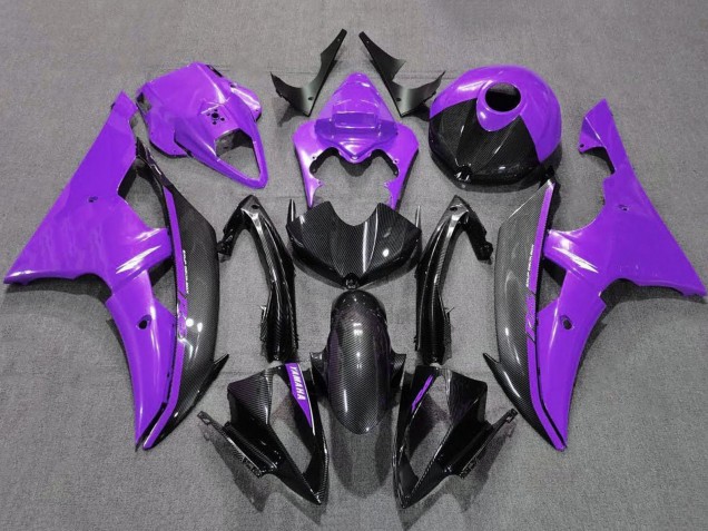 2008-2016 Purple Black Carbon Fiber Style Yamaha YZF R6 Motorcycle Fairings Australia