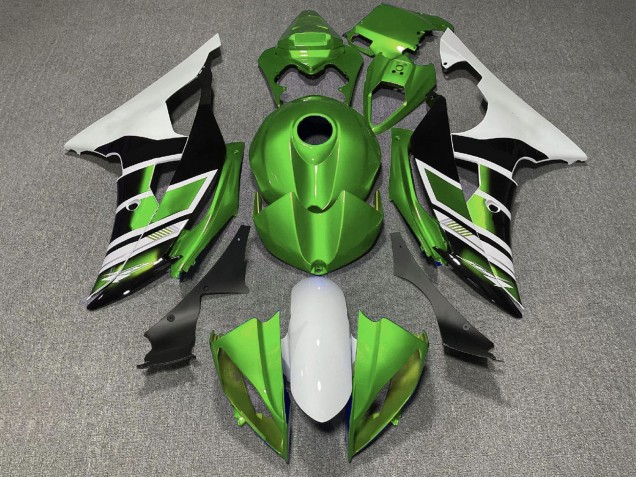 2008-2016 White Green Glossy Black Stripe Yamaha YZF R6 Motorcycle Fairings Australia