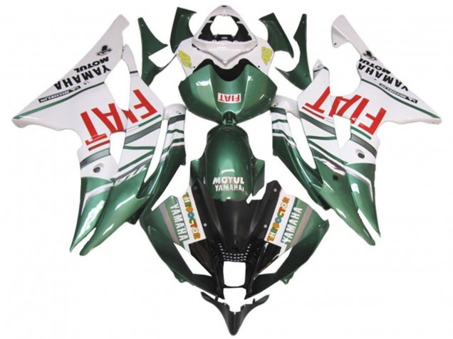 2008-2016 White Green Red Fiat Yamaha YZF R6 Motorcycle Fairings Australia