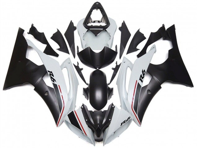 2008-2016 White Matte Black Red Yamaha YZF R6 Motorcycle Fairing Australia
