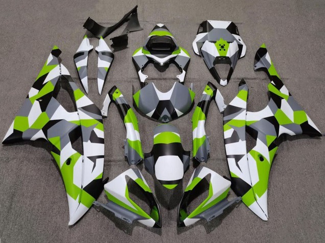 2008-2016 White Green Grey Black Camouflage Yamaha YZF R6 Motorcycle Fairings Australia