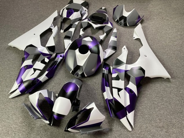 2008-2016 White Purple Grey Black Camouflage Yamaha YZF R6 Motorcycle Fairings Australia